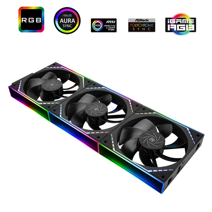 Thermalright TL-M12QR X3 Black A-RGB Reverse 120mm PWM Triple Pack