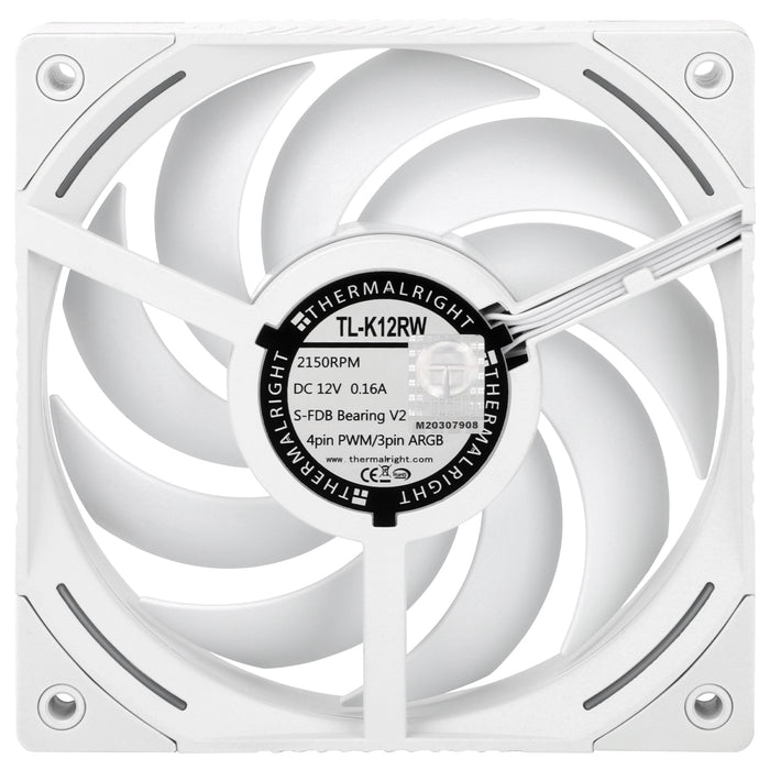 Thermalright TL-K12RW White A-RGB Reverse 120mm PWM Fan