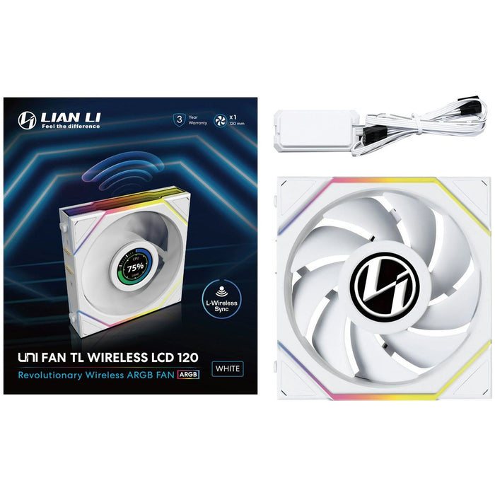 Lian-Li UNI FAN TL120 LCD Wireless ARGB White 120mm Fan