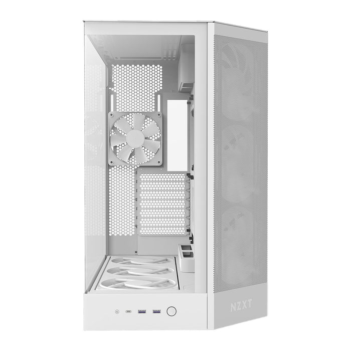 NZXT H9 Flow RGB+ 2025 White ATX Dual Chamber PC Case