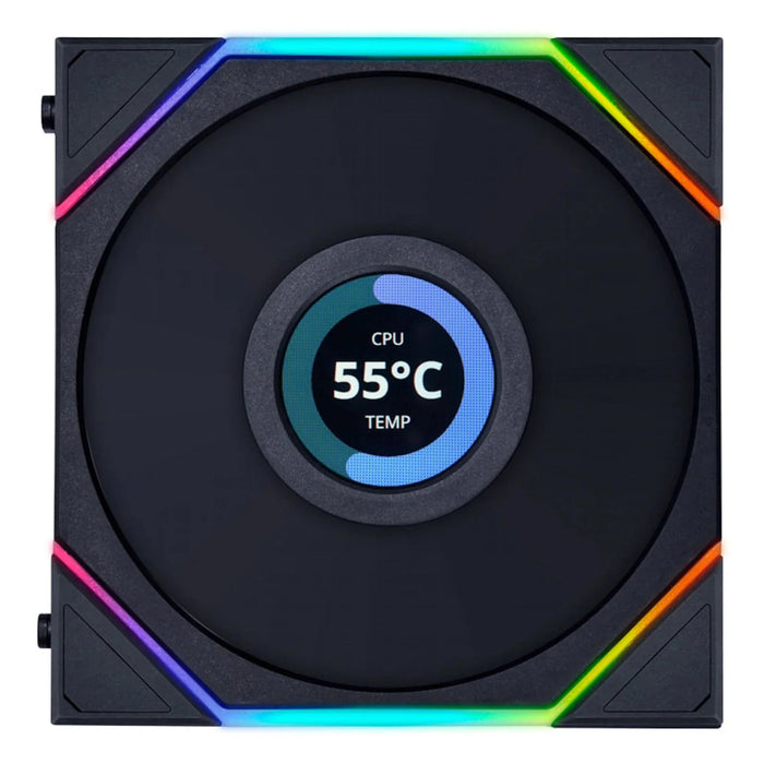 Lian-Li UNI FAN TL120 LCD Reverse Flow A-RGB Black 120mm Triple Pack