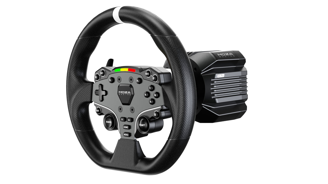 MOZA Racing R5 Pro Racing Simulator Bundle - R5 Pro Wheelbase, ES Lite Steering Wheel, SRP2 Lite Pedals