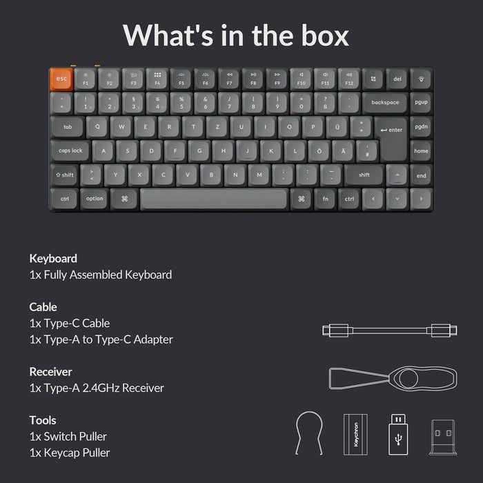 Keychron K3 Max RGB 75% ISO UK Hot-Swap Low Profile Gateron Red