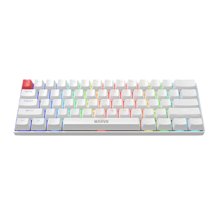 Marvo Scorpion KG933G Saber 61 White RGB 60% Red Switch Keyboard