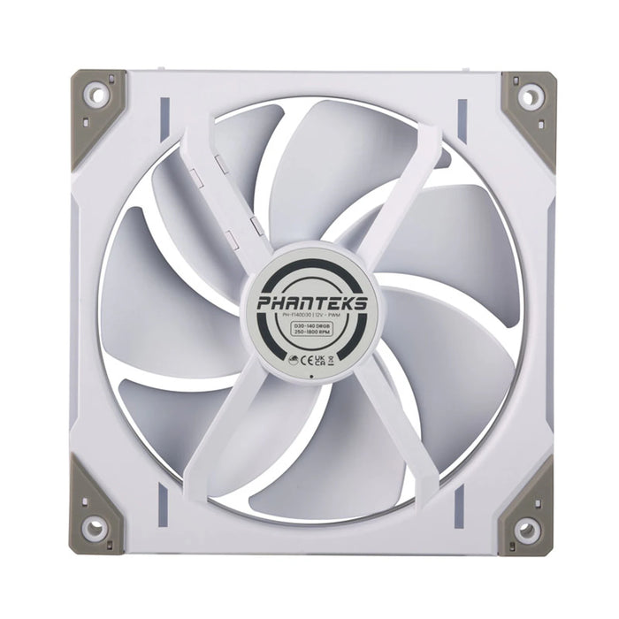 Phanteks D30 White D-RGB 140mm PWM Fans Triple Pack