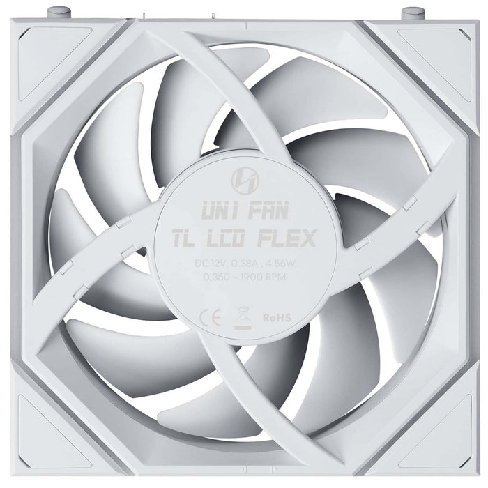 Lian Li UNI FAN TL LCD FLEX Reverse 120mm Triple Fan Pack - White