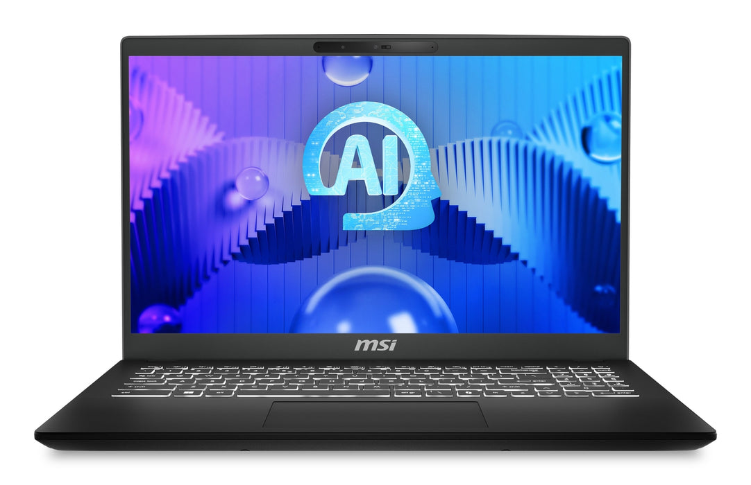 MSI Modern 15 H AI Laptop 15.6in FHD Intel Core Ultra 5 125H 16GB 512GB SSD Windows 11 Home Black
