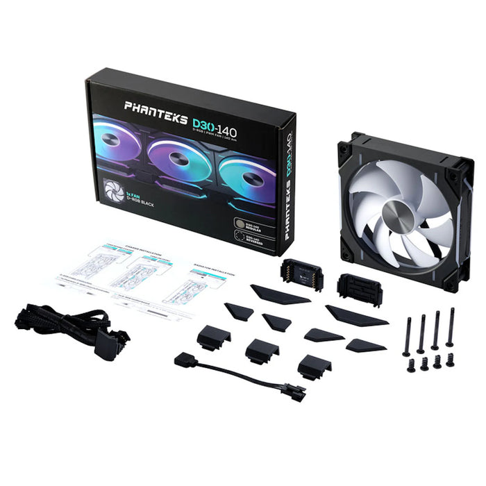 Phanteks D30 Black D-RGB 140mm PWM Fan