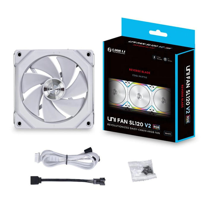 Lian-Li UNI FAN SL120 V2 Reverse Blade A-RGB White 120mm Fan