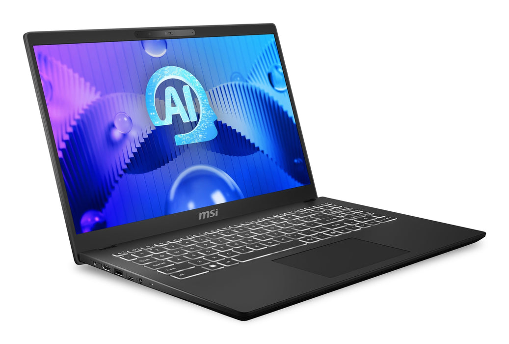 MSI Modern 15 H AI Laptop 15.6in FHD Intel Core Ultra 5 125H 16GB 512GB SSD Windows 11 Home Black