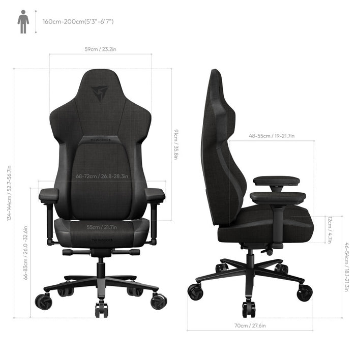 ThunderX3 CORE Fabric Gaming Chair Black