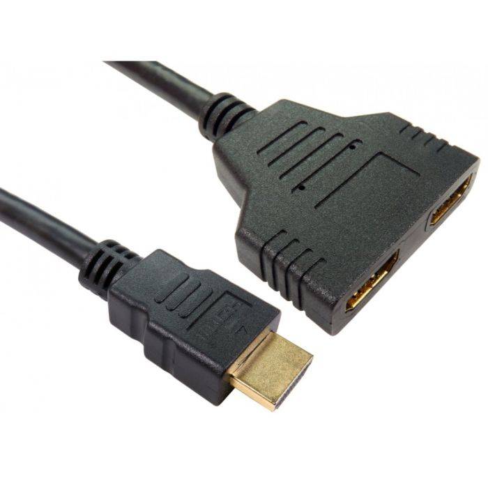 35cm HDMI Splitter Male to 2x Female Adapter Cable