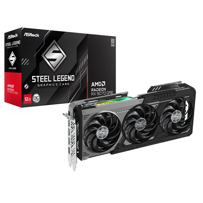 ASRock RX 9070 GRE Steel Legend Dark 12GB Graphics Card