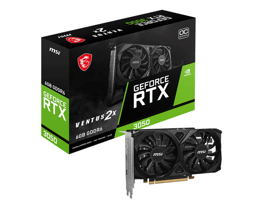 6GB MSI RTX 3050 Ventus 2X 6G E OC Graphics Card