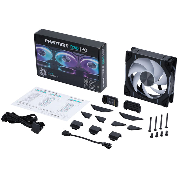 Phanteks D30 Black D-RGB 120mm PWM Fan