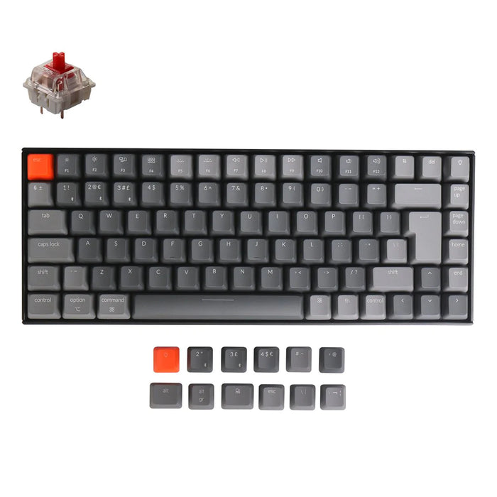 Keychron K2v2 White LED 75% ISO UK Linear Hot-Swap Gateron Red