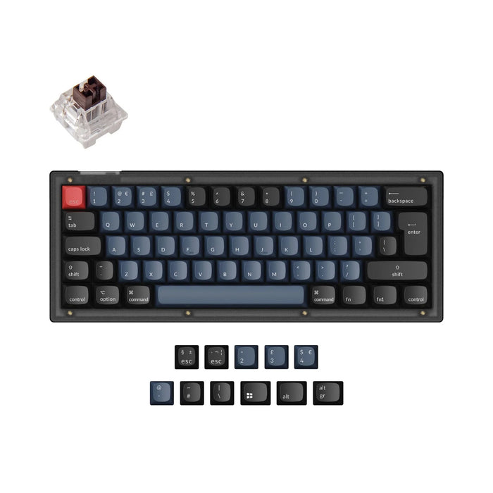 Keychron V4 QMK Frosted Black RGB ISO UK Tactile K Pro Brown