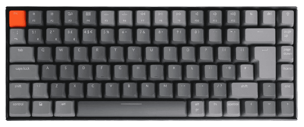 Keychron K2v2 Aluminium RGB 75% ISO UK Tactile Hot-Swap Gateron Brown