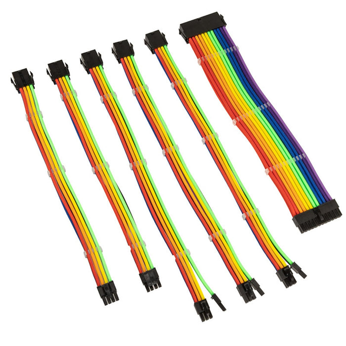 Kolink Core Adept Braided Cable Extension Kit Rainbow